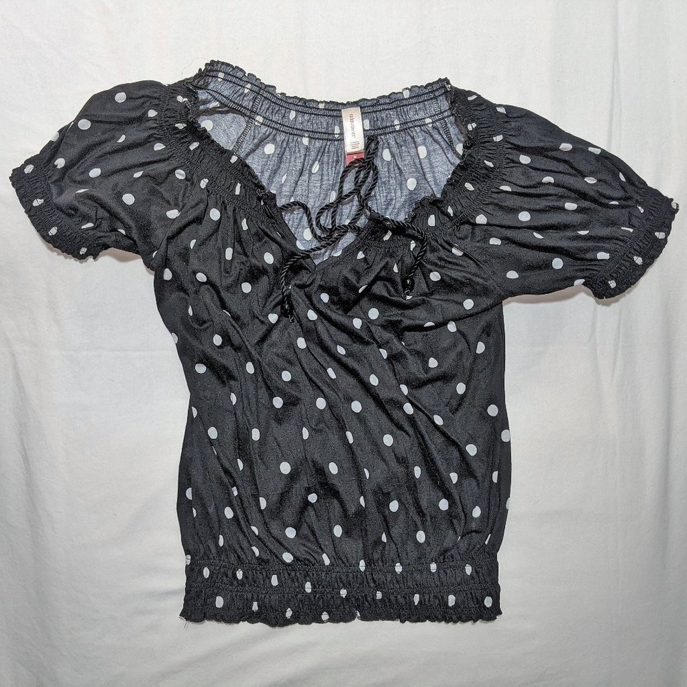 no boundaries Polka Dot Elastic Top